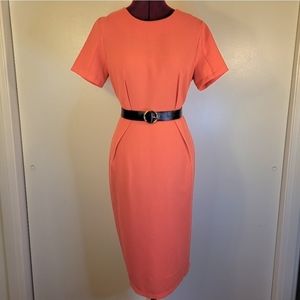 Avaleigh retro coral pleated dress NWOT